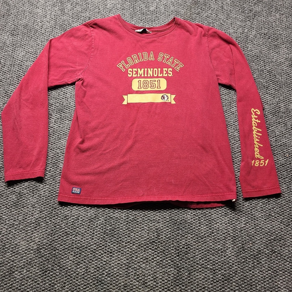 Vintage Florida State Seminoles T Shirt Womens L Red USA Made NCAA Football FSU